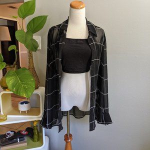 Lane Bryant Sheer Stripe Top